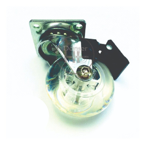 Rueda Giratoria Silicona Trasparente 50mm Freno Muebles 30kg 0