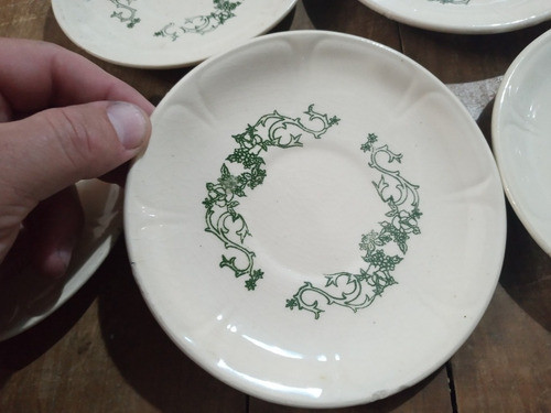 5 Platitos Para Te En Porcelana Boulo Ind.arg. 14,3 X 2 Alto 1