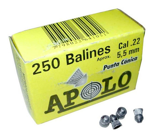 Balines Apolo 5.5 Mm Punta Conica 250 Unidades 0