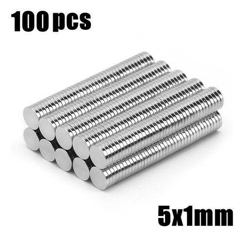 100pcs. Ima De Neodímio 5x1 Redondo Pequeno 5mm X 1mm N35 0