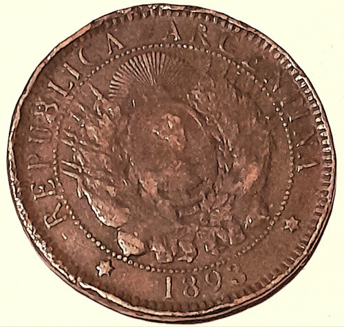 Antigua Moneda Argentina Patacon  De Cobre 2 Centavos 1893 . 0