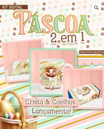 Arquivo Corte Digital Páscoa 2 Em 1 - Cristã + Coelhinhos 1