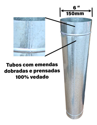 Duto Chaminé Churrasqueira Galvanizado De 15cm Para Coifas 1