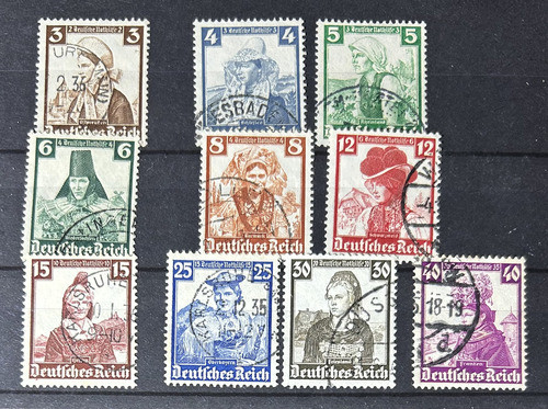 Serie De Estampillas De Alemania 1935 Trajes Regionales 1