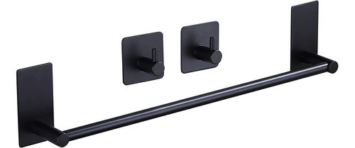 Set 3 Toalleros Adhesivos De Acero Inoxidable - Negro 0