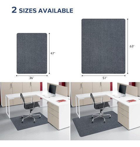 2 Alfombras Para Silla De Oficina 120x91cm Gris Oscuro 1