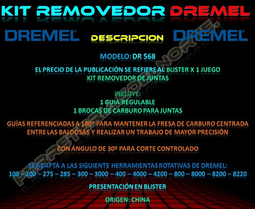 Kit Removedor De Juntas Para Minitorno Dremel 568 - Fdn 1