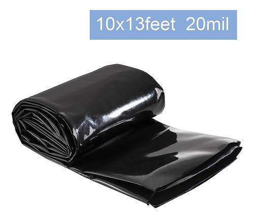 Yarlung 10x13 Pies Pond Liner, 20 Mil Pond Skins Mat Black H 1