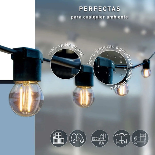 Guirnalda Luces Exterior Trefi X 10 Metros Para 15 Lamparas 1