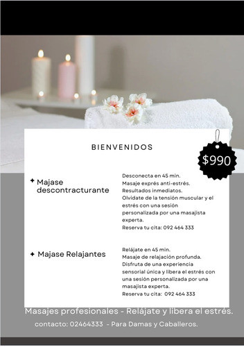 Masajes Relajantes O Descontracturantes 45 Min. 0