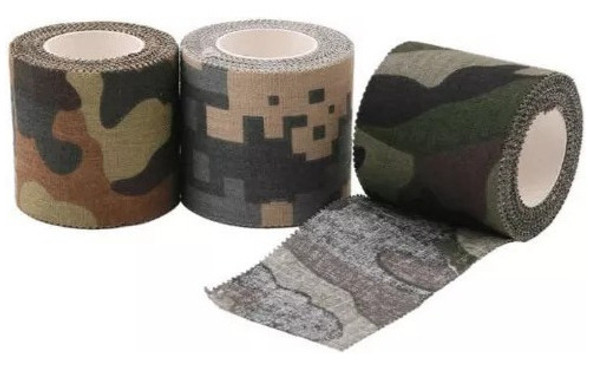 Cinta Adhesiva Camuflada O Pixelada 10 Mts Rifles Cuchillos 0