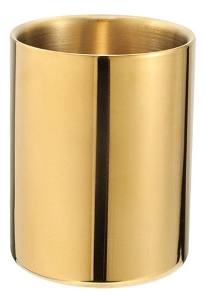 . Porta Caneta Dourado Papelaria Pincel De Maquiagem Copo 0