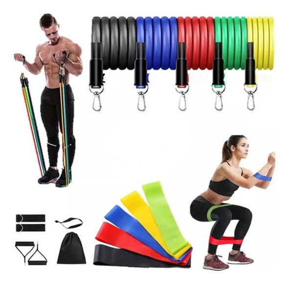 Set Entrenamiento Bandas 5 Resistencias Manija + Circulares 0