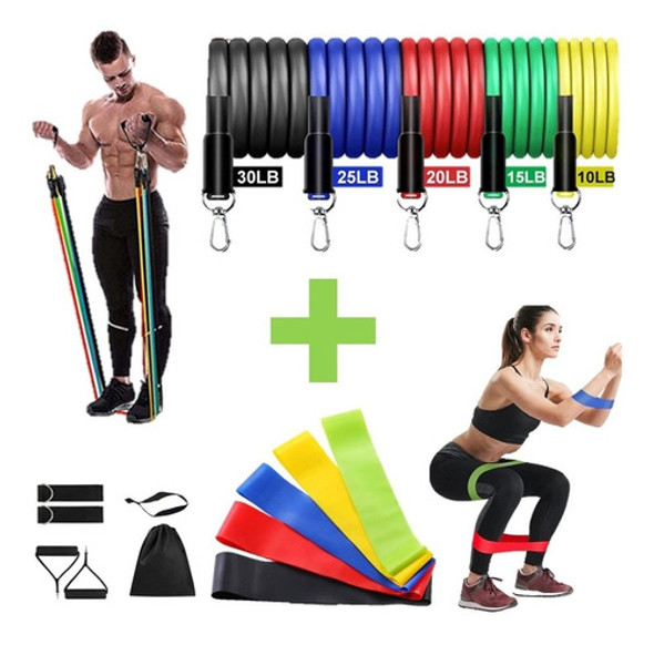 Set Entrenamiento Bandas 5 Resistencias Manija + Circulares 1