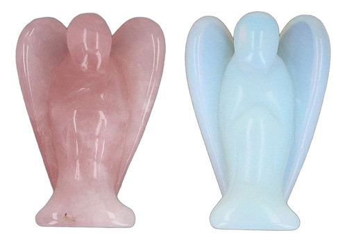 Crystal Angel, 2 Peças De Opalita E Quartzo Rosa De 2 Polega 1