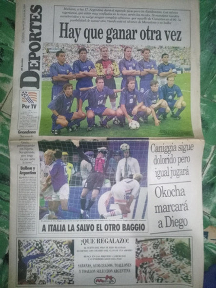 Diario * La Razon Deportes - Mundial 94 - Maradona 0