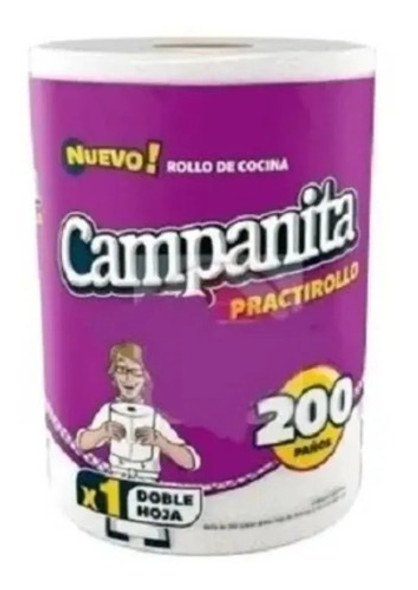 Rollo De Cocina Practirrollo Campanita 12 X 200 Paños M A F 0
