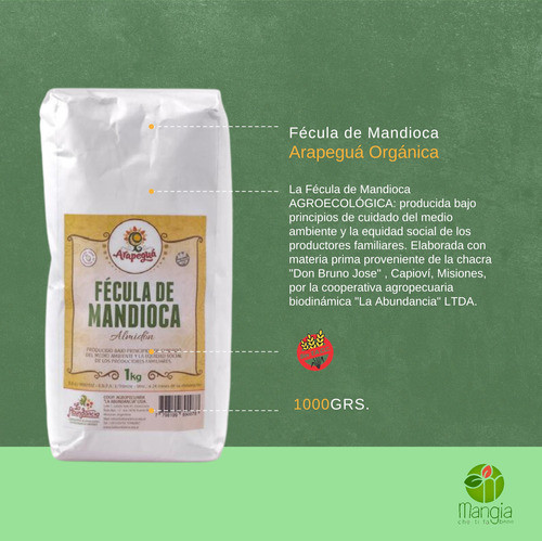 Fécula Harina De Mandioca Arapeguá 1 K Agroecológica X 4 Un 1