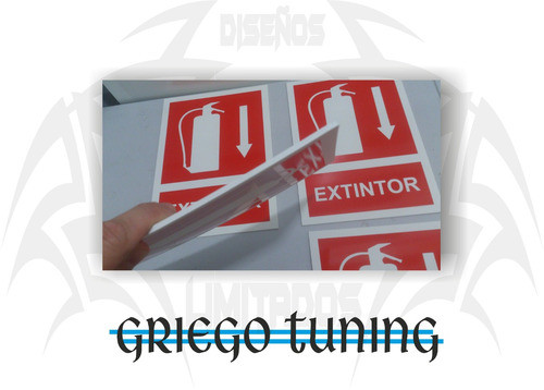 Carteles Extintor Base Blanca Pvc / 4 Unidades 1
