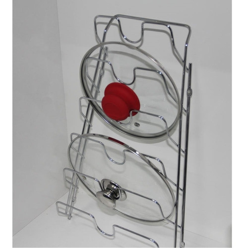 Suporte Organizador De Tampas De Panelas Cromado 1