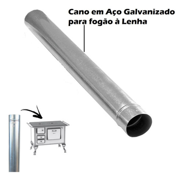 Cano Tubo 50cm 120mm Para Chaminé Fogão Lenha Galvanizado N3 1 Cano Tubo 50cm 120mm Para Chaminé Fogão Lenha Galvanizado N3 1