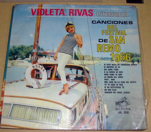 Violetas Rivas Canciones De San Remo 1966 Lp Argentino Kktus 0