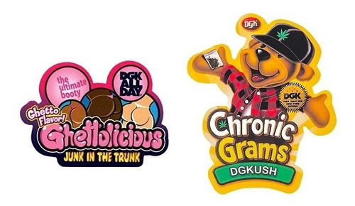 2 Adesivos Dgk Ghettolicious + Chronic Grams - Sticker Skate 0