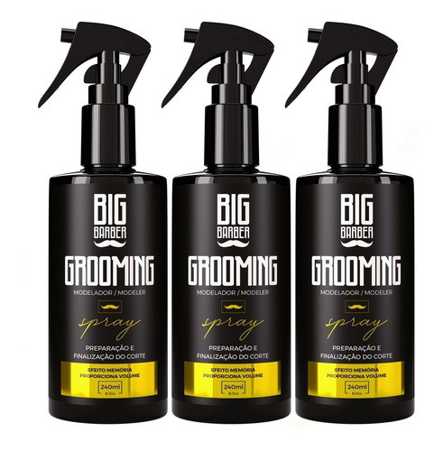Grooming Modelador Big Barber 240ml Separador Mechas 3 Unida 0