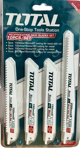 Set 10 Hojas De Sierra Sable Para Metal Y Madera Total 0