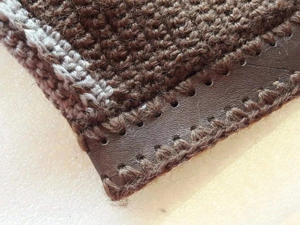 Guantes De Lana Con Aplique Cuero P/ Dama, Usados Excelente 1