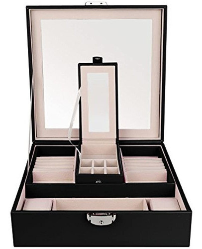 Goldwheat Caja De Joyeria Organizador Bandeja Con Cerradura 1