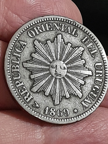Moneda Uruguay 2 Centesimo 1869 Km#12 Ref500 Libro 4 0