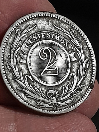 Moneda Uruguay 2 Centesimo 1869 Km#12 Ref500 Libro 4 1