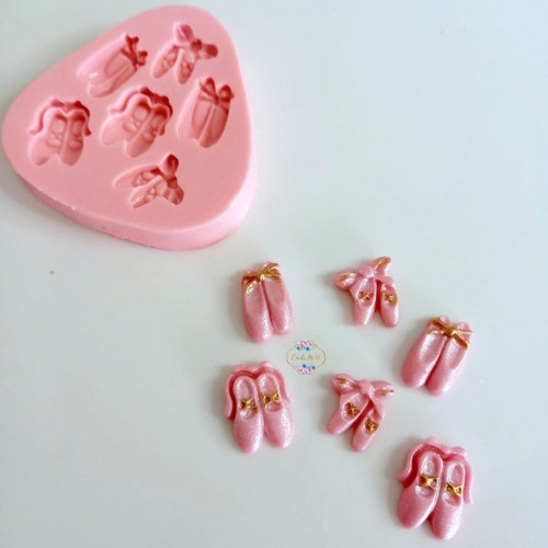 Molde De Silicone Mini Sapatilhas De Bailarinas 1