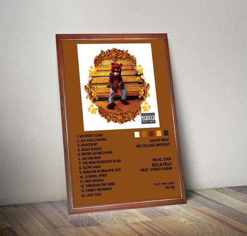 Kanye West Poster Album The College Dropout En Cuadro 0