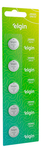 Bateria Lítio 3v Cartela C/5 Cr2450 - Elgin 1