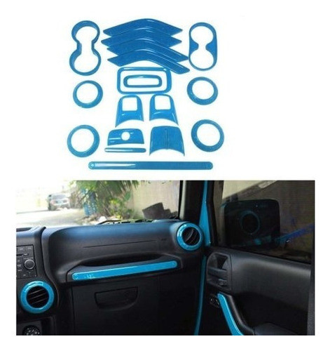 18 X Decoración Interior Acento Trim Kits Luz Azul Para Jeep 1