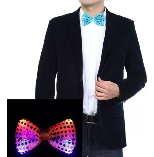 Moño Luminoso Lentejuelas Led Cotillón Luminoso X12 Unidades 0