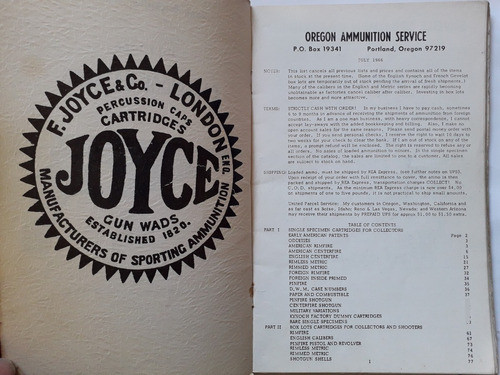 Jack Brickell Cartridge Catalog 15 1966 Cartuchos Arma Rifle 1