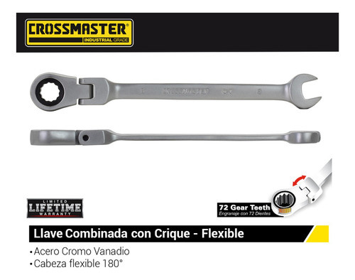 Llave Combinada Flexible Con Crique 11mm Crossmaster 1
