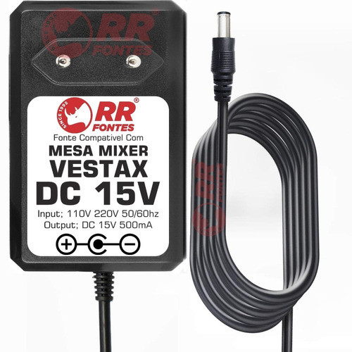 Fonte Para Amplificador Vestax Dc 15v 500ma Dc-15a-eu 1