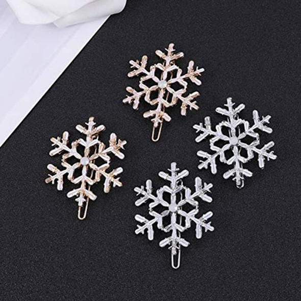 Lurrose 4 Uds Copo De Nieve Pinzas Para El Cabello Navidad N 1