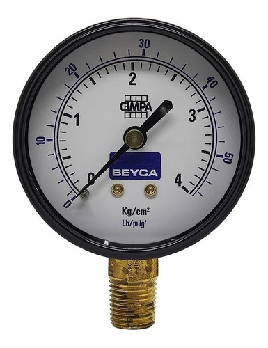 Manómetro 4 Kg 63mm Rosca 1/4 Inferior Beyca 0