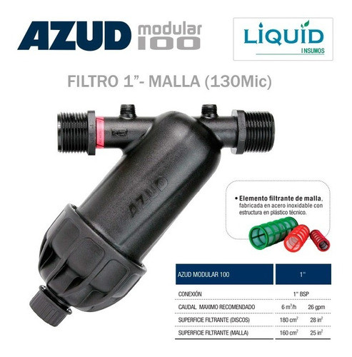 Filtro Riego Y Goteo 1   Malla 130 Mic  Azud Modular 100 1