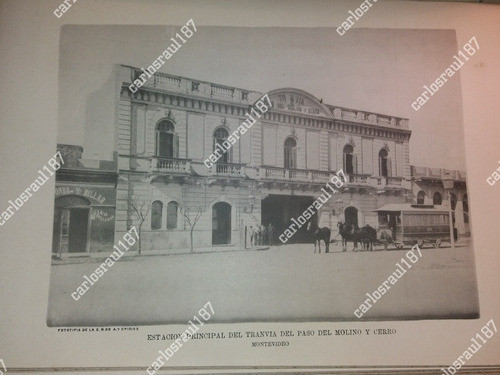 Lamina De 1889 Estacion Tranvia Paso Molino Y Cerro 0