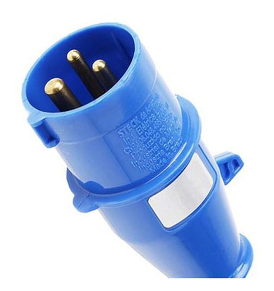 Plug Macho Termoplástico 2p+t 16a 220/240v Azul Ip44 Steck 1