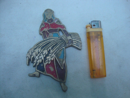 Antiguo Aplique De Bronce Recolector Maiz 7,1 X 10,4 X 7mm 0