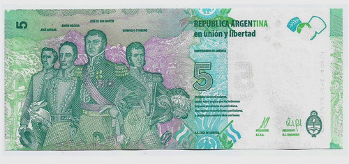 Fk Billete Argentina 5 Pesos 2015 P-359 Sin Circular. 1