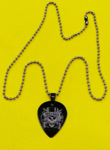 Guns N' Roses Dije Pua Y Cadena Acero Quirurgico Calidad 3 0