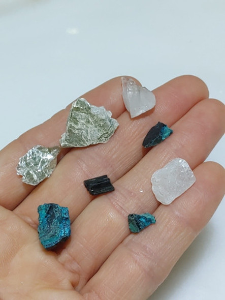 Kit Piedras Naturales Cuarzo Turmalina Mica Coraocristales 1